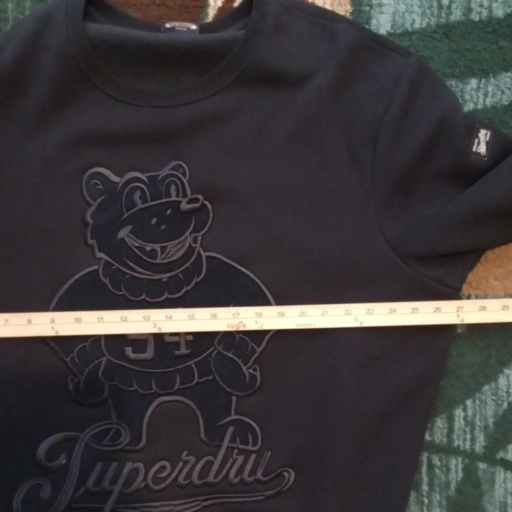 Superdry Collegiate Bear Graphic Men's Crewneck Sweater Eclipse Navy Size 2XL